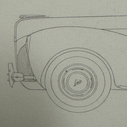 1940 Lincoln Continental Club Coupe Car Illustration Art Drawing Hand Drawn