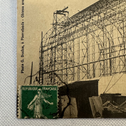 Vintage Zeppelin Airship Dirigible Postcard Post Card French Le Clement Bayard