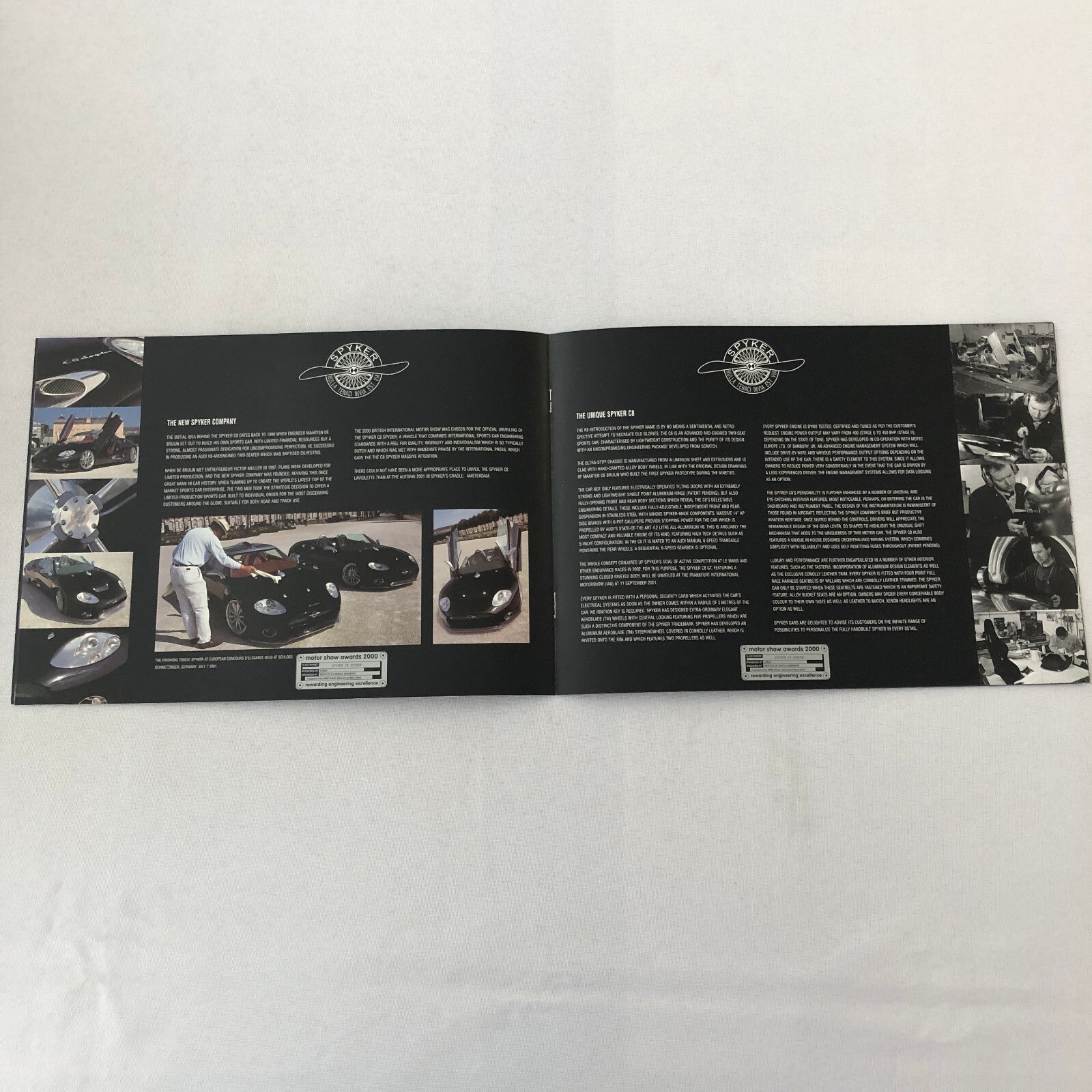 Spyker Car Sales Brochure Catalog C8 Spyder C8 Laviolette