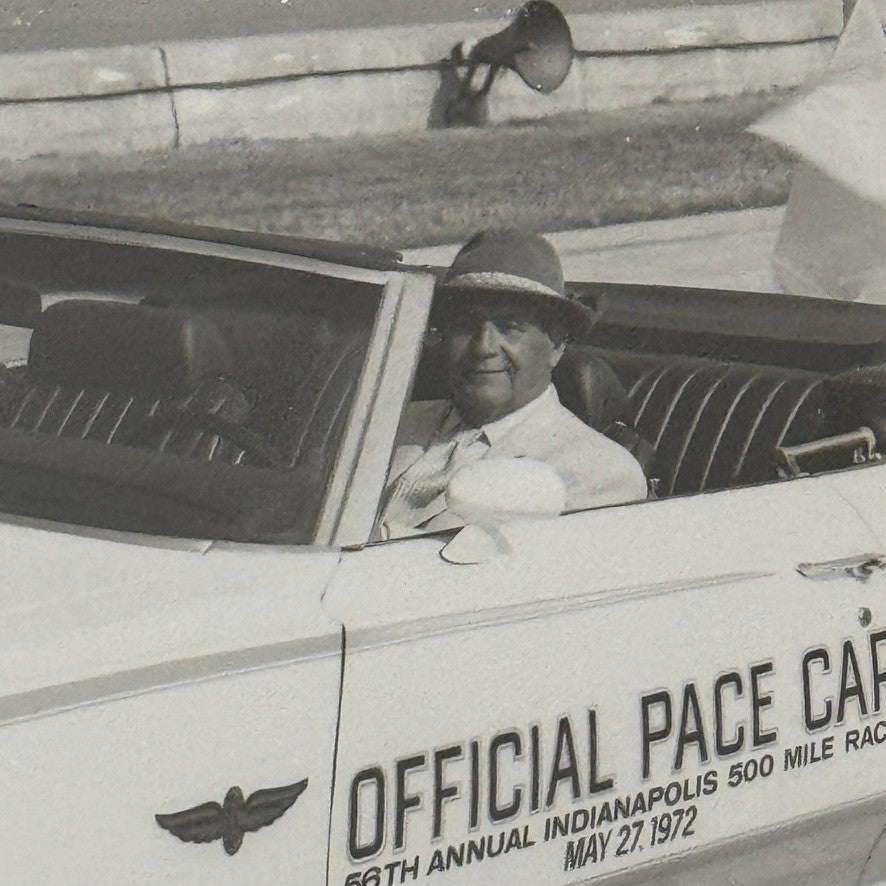 Vintage Indy 500 Racing Photo 1972 Oldsmobile Official Pace Car Photograph