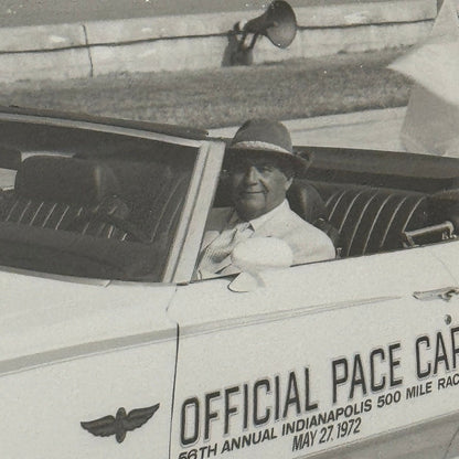 Vintage Indy 500 Racing Photo 1972 Oldsmobile Official Pace Car Photograph
