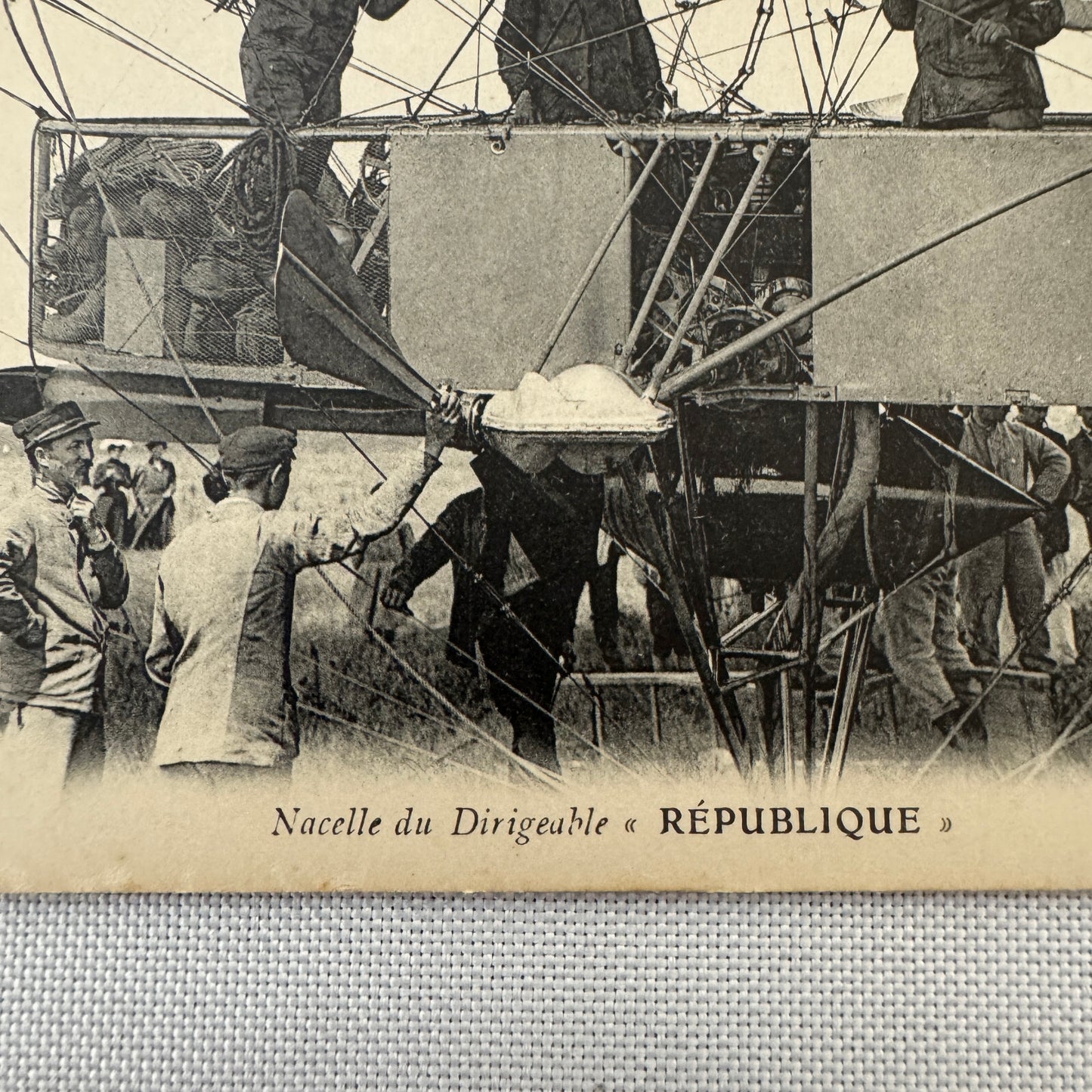 Vintage Zeppelin Airship Dirigible Postcard Post Card French Republique Military