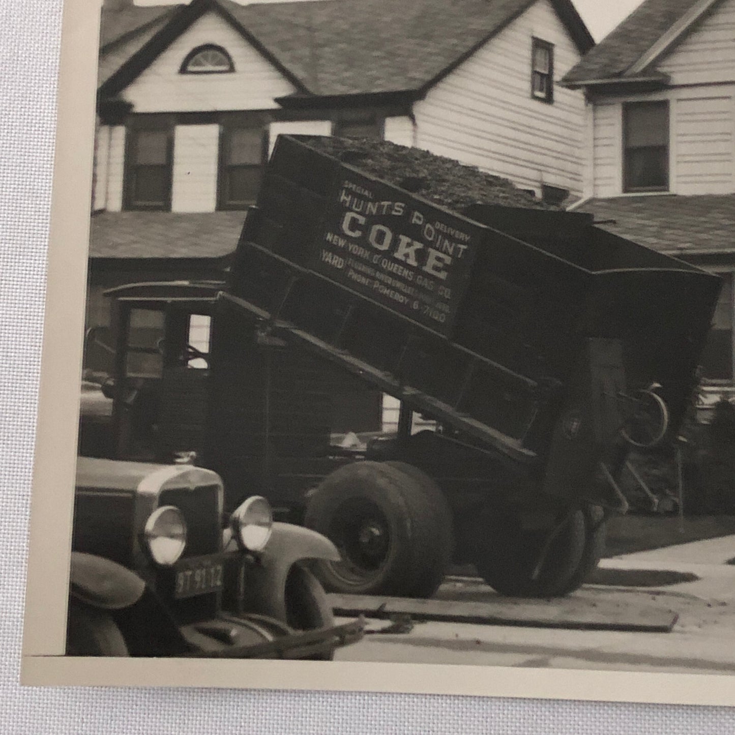 Press Photo Photograph Truck Delivering Coke Coal for Winter Keystone Underwood