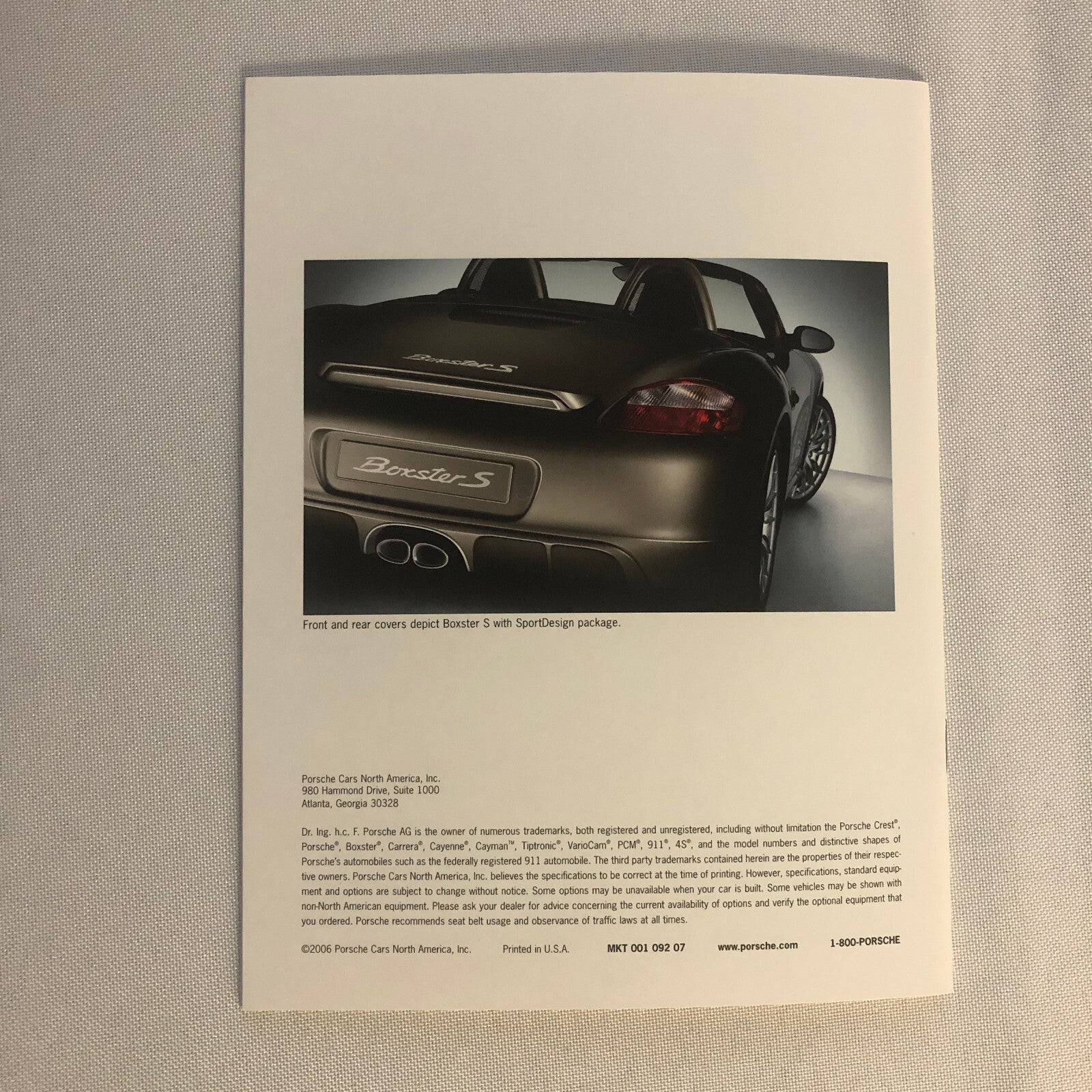 Porsche Boxster ACCESSORIES Sales Brochure Catalog 2006 2007 Wheel Rims +