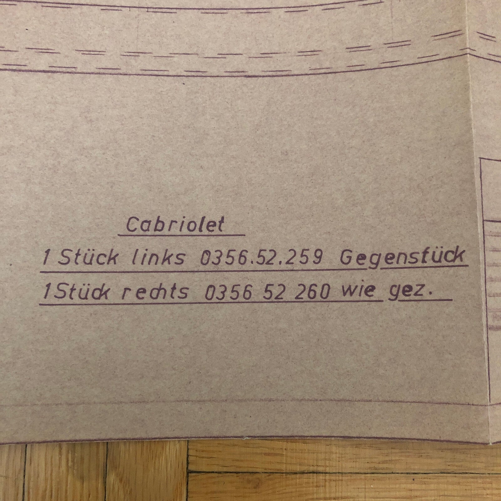 Vintage Porsche Reutter & Co Coachbuilder Factory Part Blueprint Document German