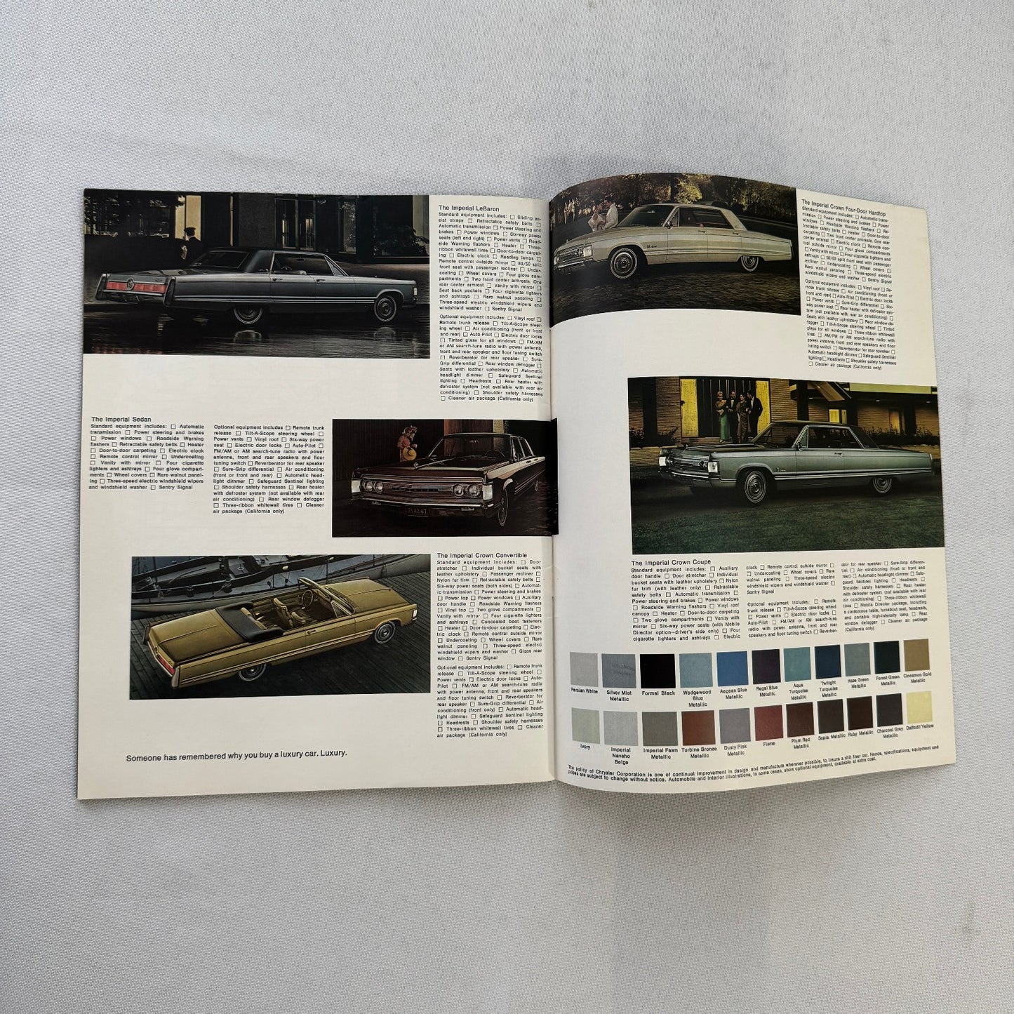 1967 Imperial Car Sales Brochure Catalog Crown Convertible Coupe LeBaron Hardtop