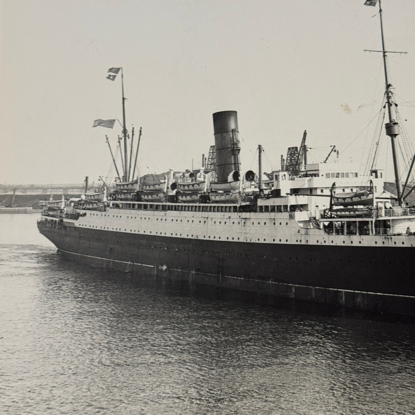 Vintage Ship Boat Photo Photograph Print Cunard White Star Line SS Ausonia