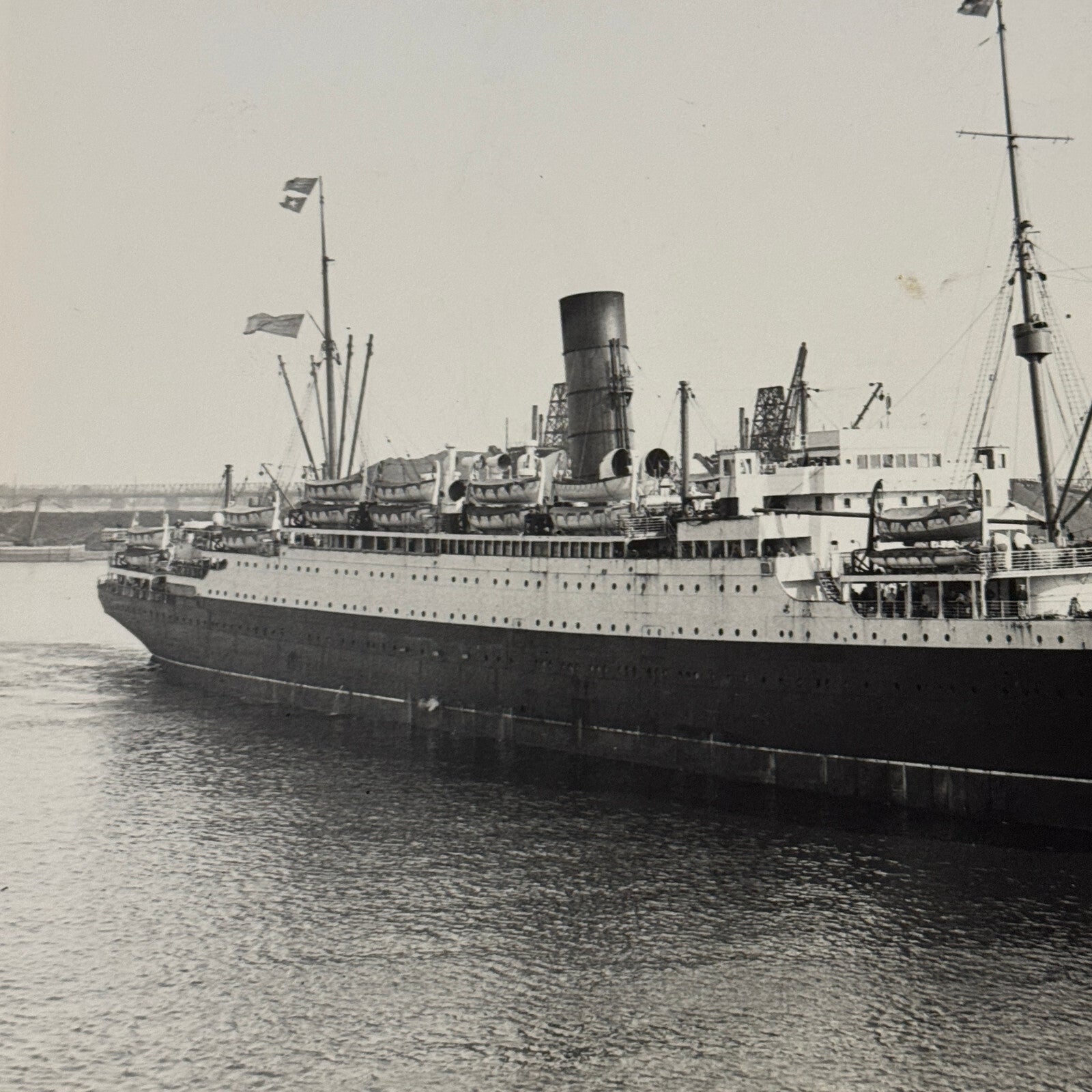 Vintage Ship Boat Photo Photograph Print Cunard White Star Line SS Ausonia