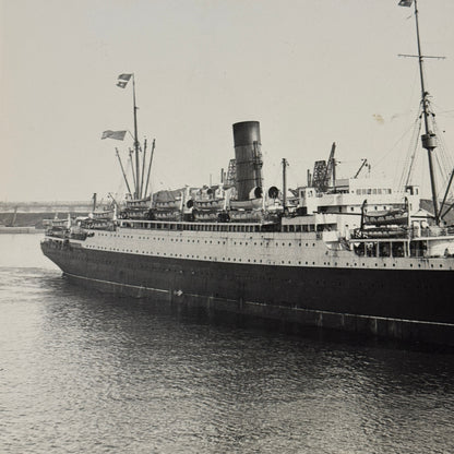 Vintage Ship Boat Photo Photograph Print Cunard White Star Line SS Ausonia
