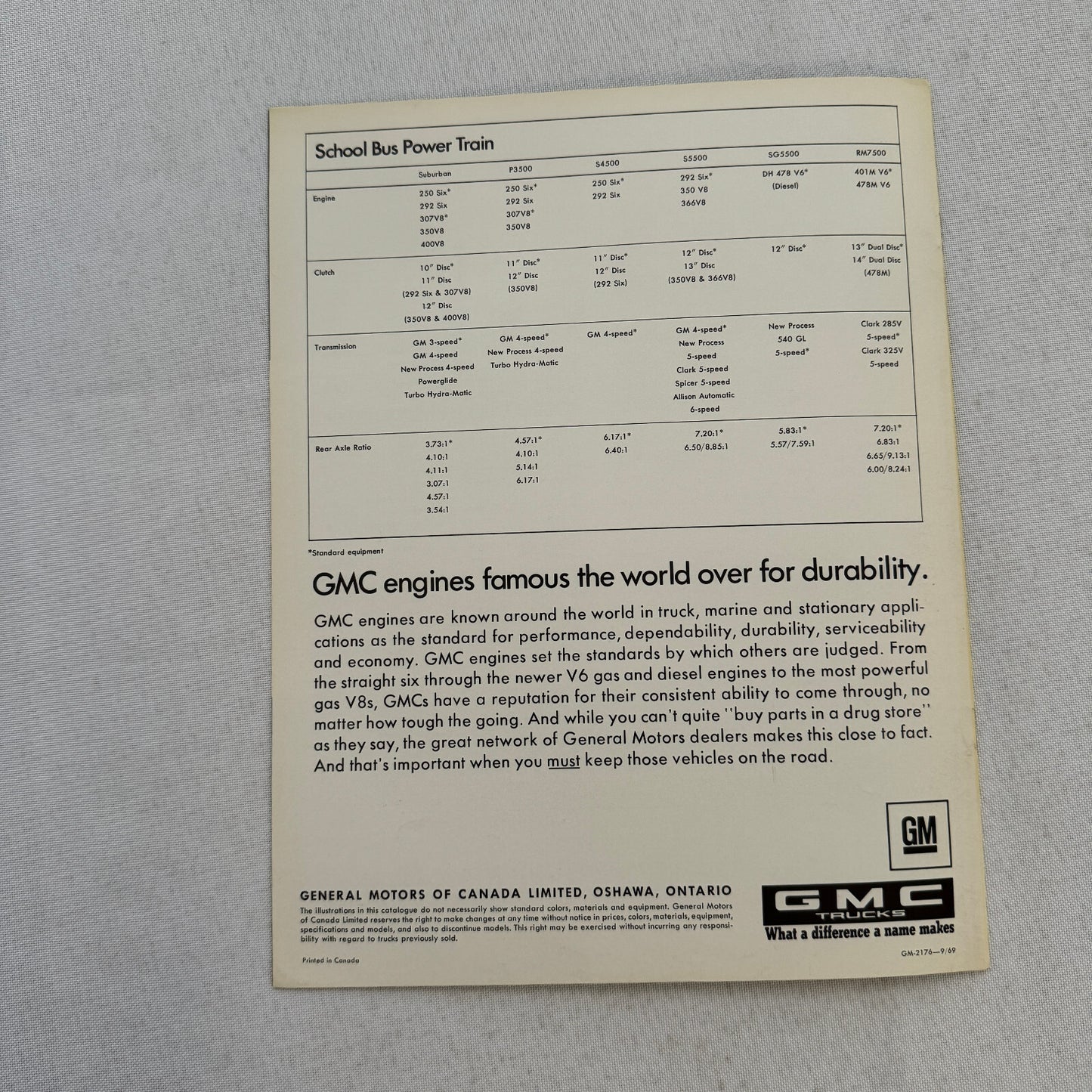 1970 GMC School Bus Sales Brochure Catalog Suburban Value Van Pusher