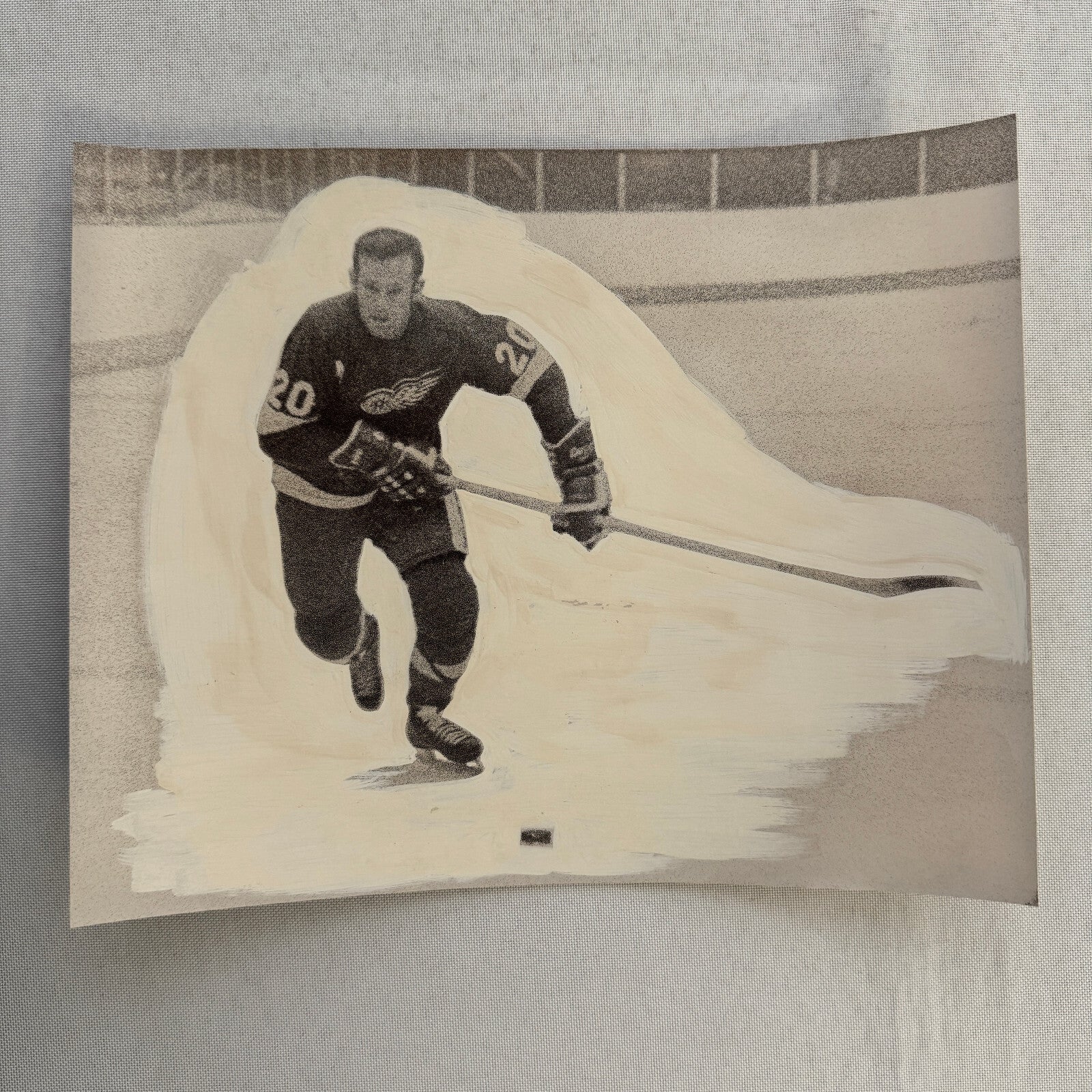 Vintage Hockey Photo Dean Prentice Detroit Red Wings Player Photograph