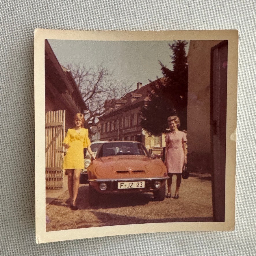 Opel GT Car Automobile Women Photo Photograph Snapshot Print Vintage