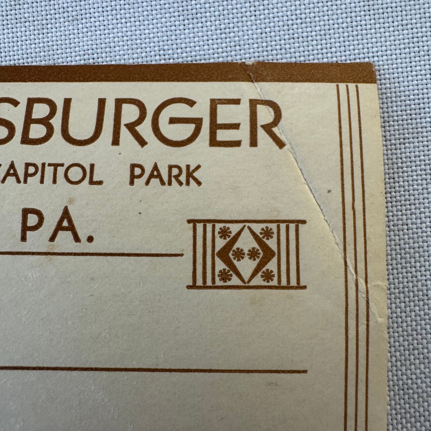 Vintage Hotel Travel Label The Harrisburger Hotel Harrisburg PA Pennsylvania