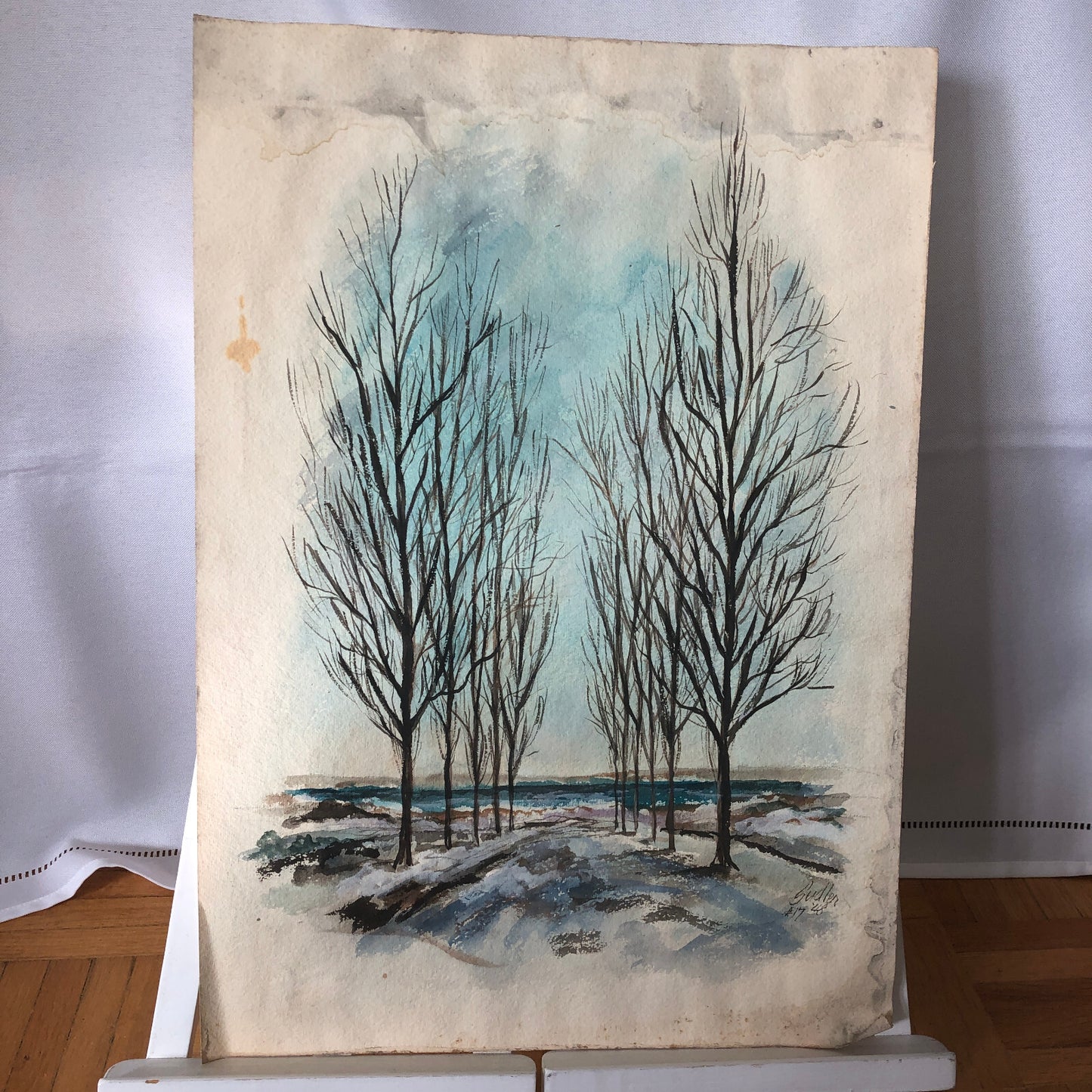 Vintage Painting Art Artwork Artist Arthur E Sudler 1948 Signed Trees
