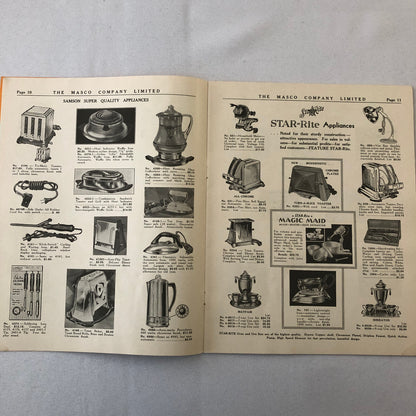 1936 1937 Masco Appliance Catalog Brochure Refrigerator Washing Maching Vacuum +