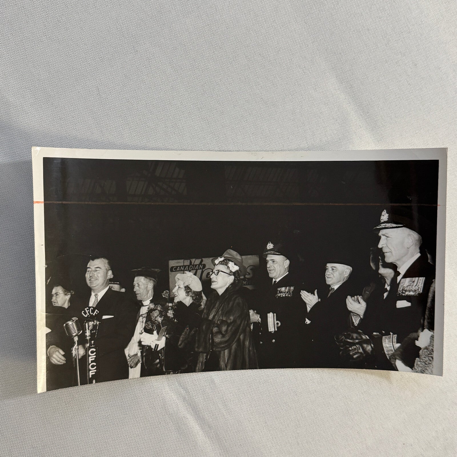 Vintage Canadian Navy Officials Military Press Photo Photograph French 1954