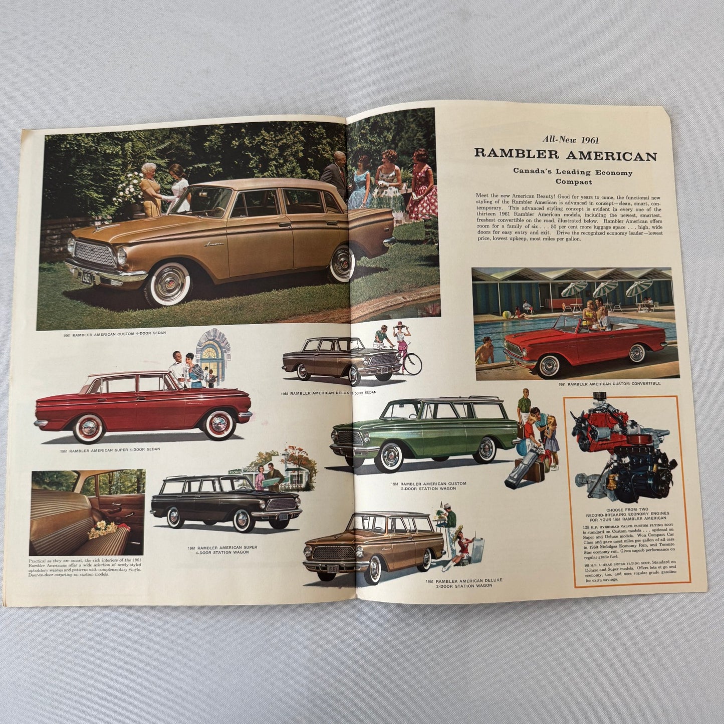 1961 Rambler Car Sales Brochure Catalog American Classic Ambassador V8 Canadian