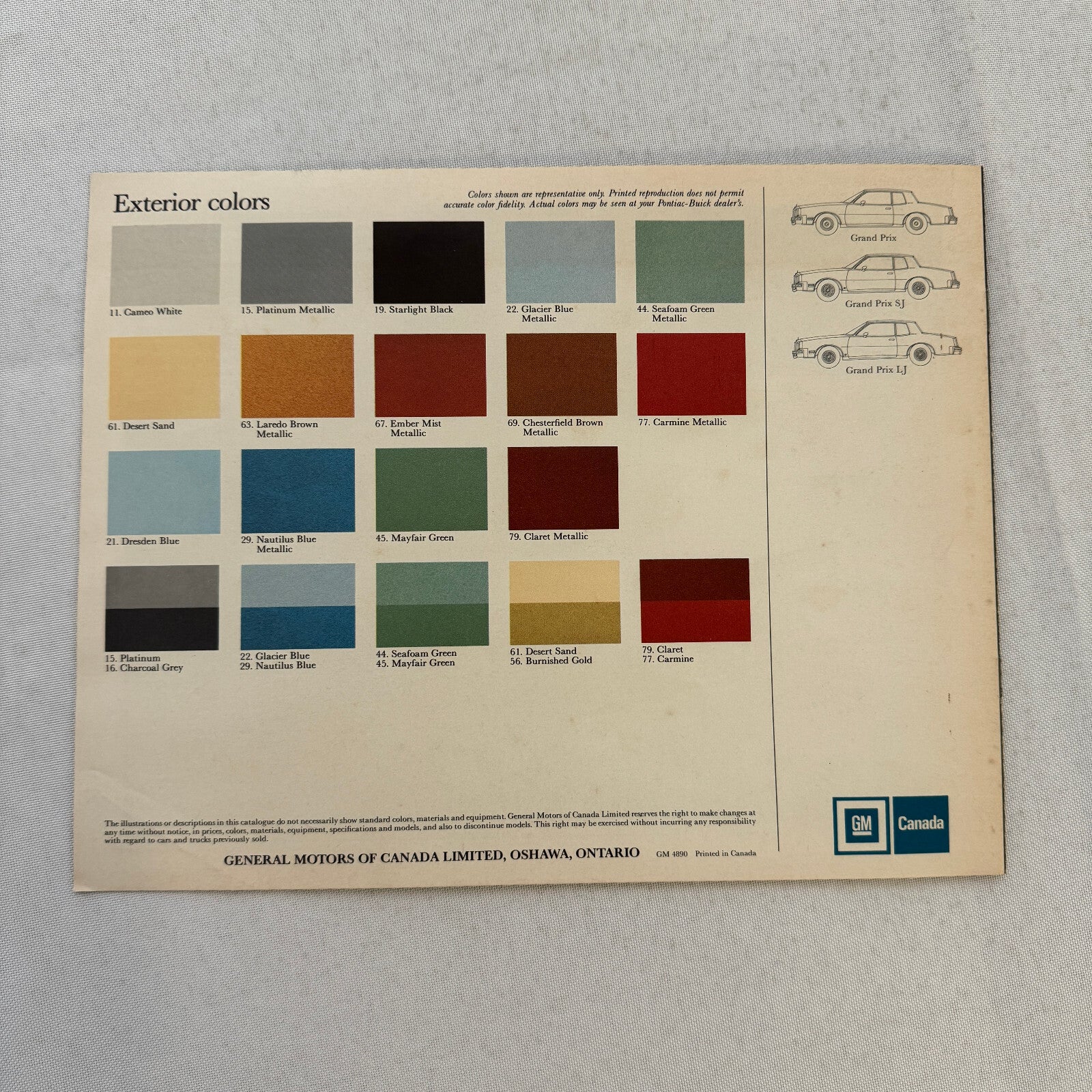 1978 Pontiac Grand Prix Car Sales Brochure Catalog Vintage Advertising Canadian