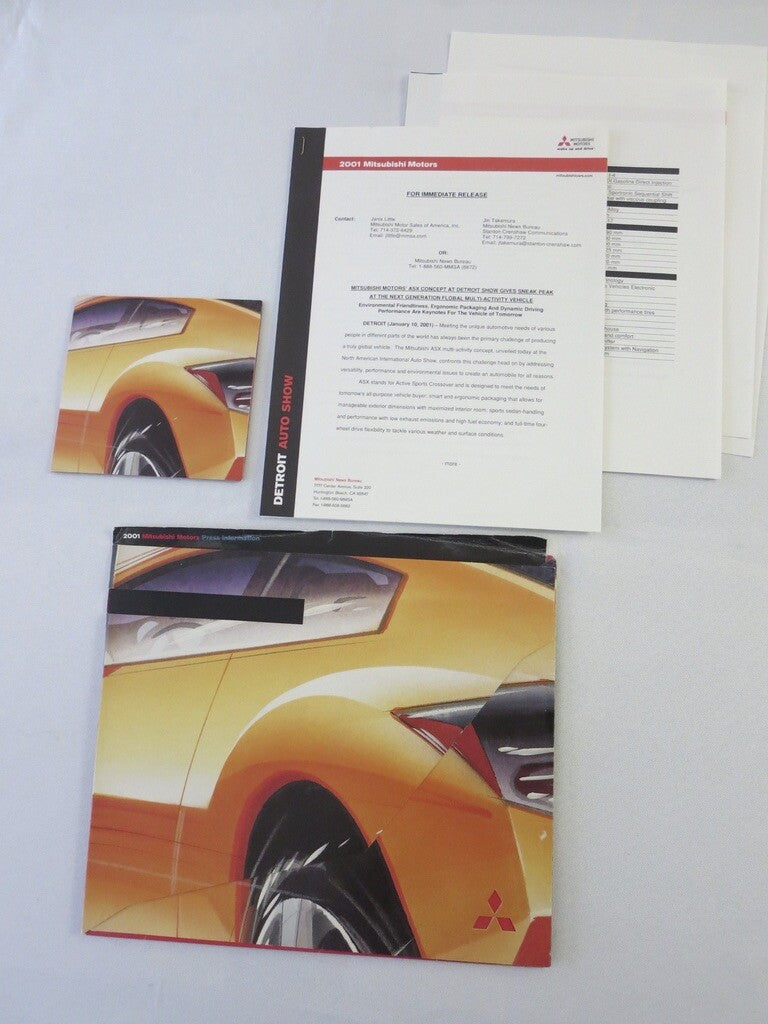 2001 Mitsubishi ASX & RPM 7000 Concept Car Press Kit Brochure Catalog