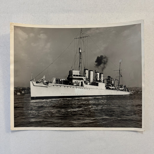 Vintage Royal Canadian Navy Ship Photograph Photo HMCS Columbia Boat