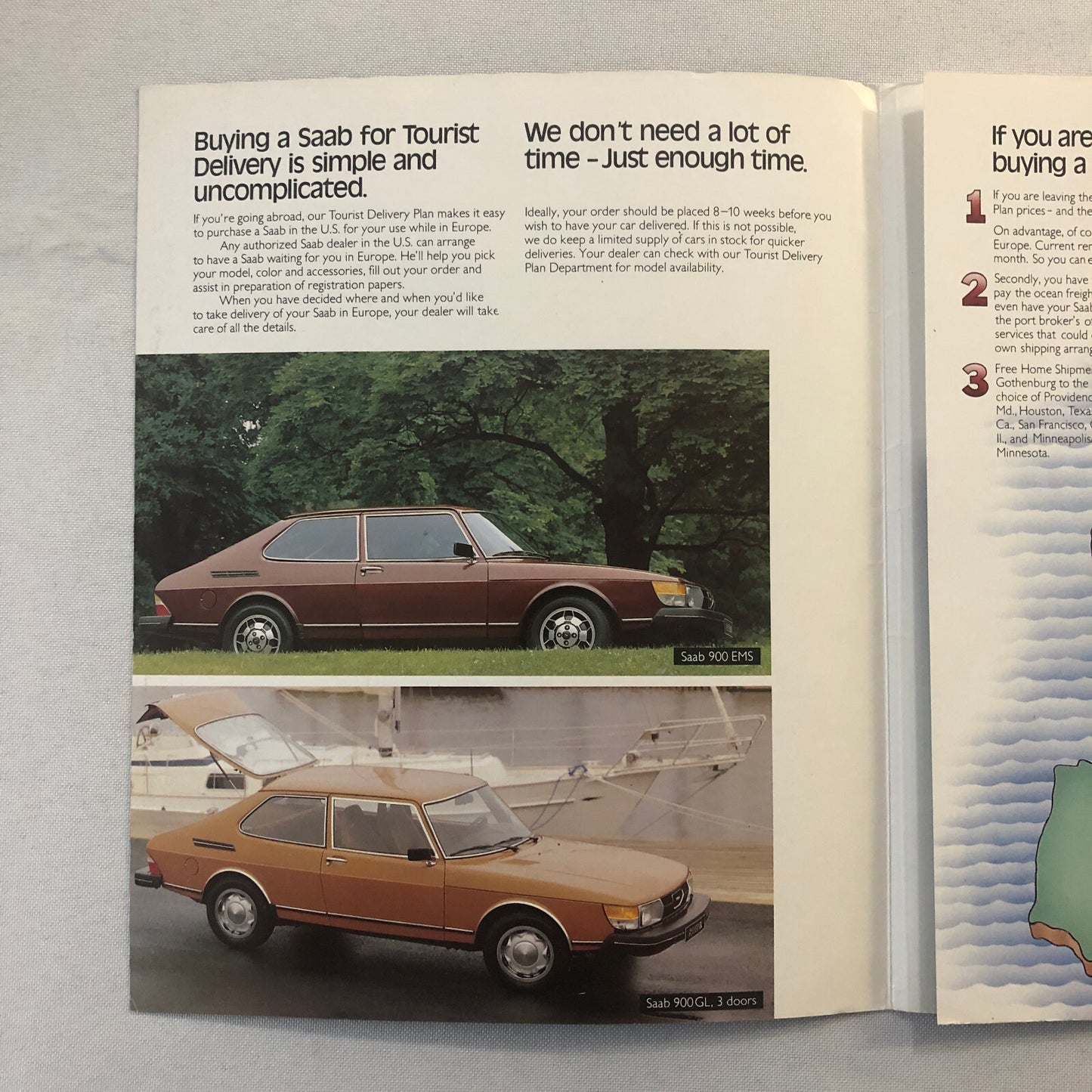 Vintage Saab Tourist Delivery  Sales Brochure Catalog 900 Turbo 900GL 900 EMS