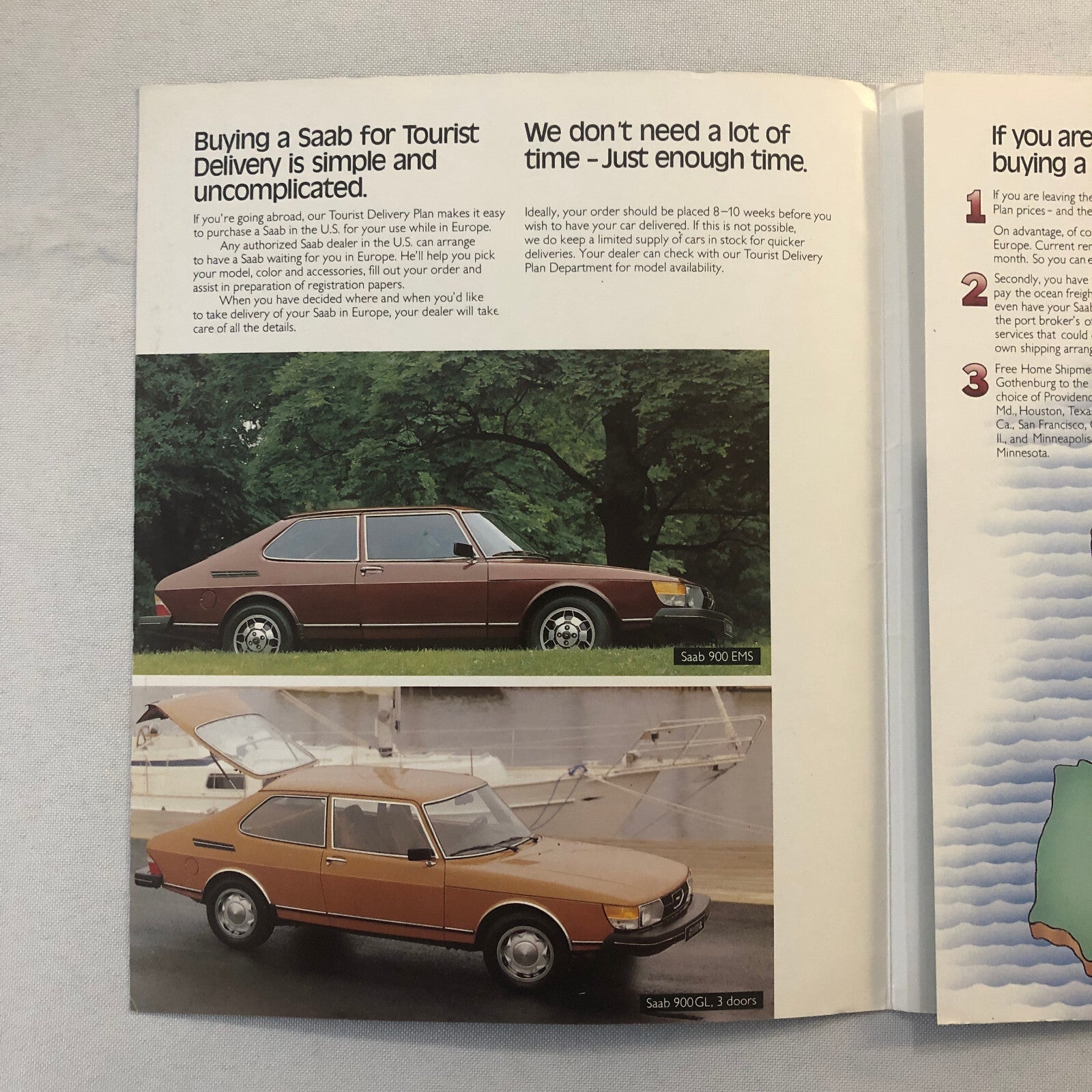 Vintage Saab Tourist Delivery  Sales Brochure Catalog 900 Turbo 900GL 900 EMS