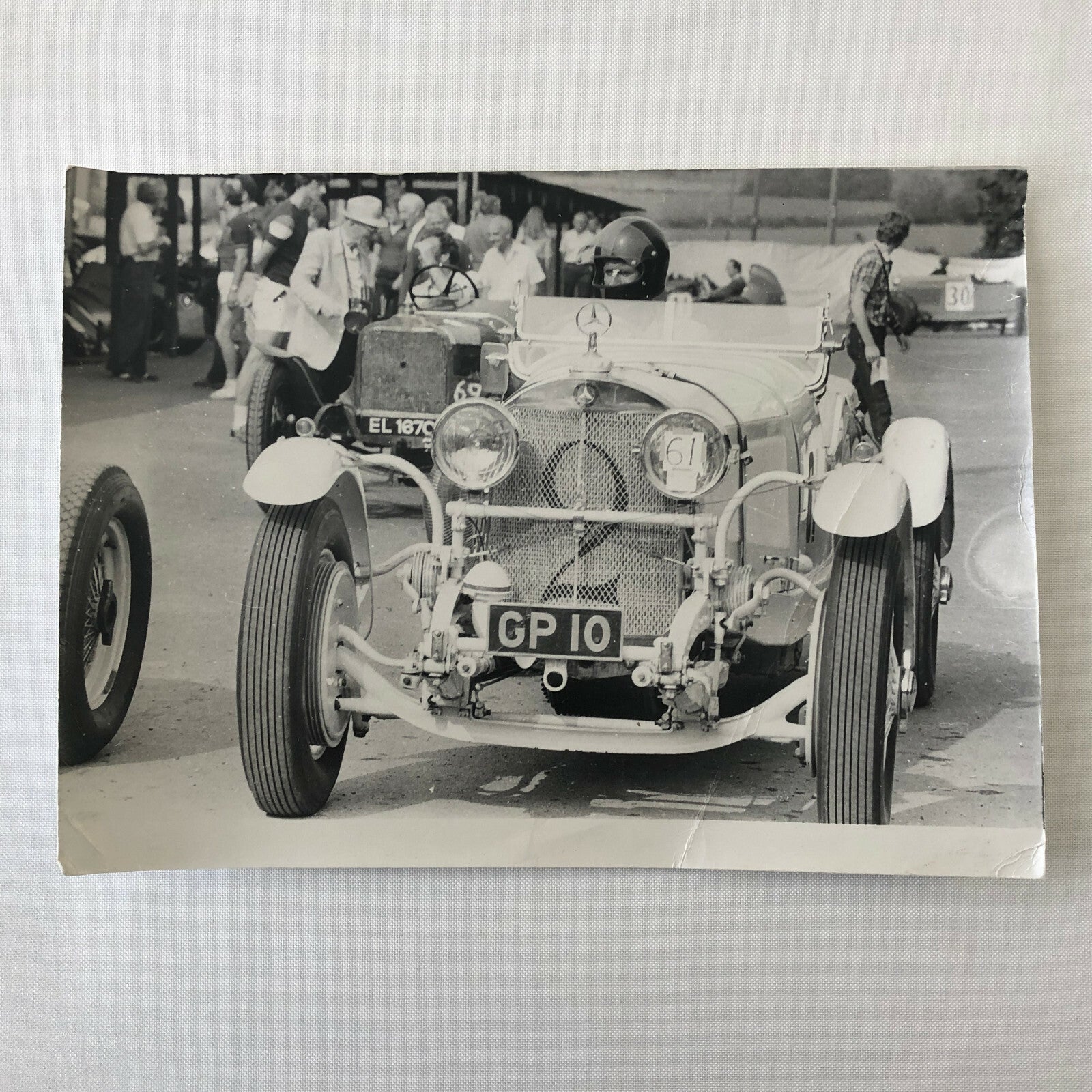 Vintage Mercedes Benz Racing Car Photo Photograph - Modern Era Print