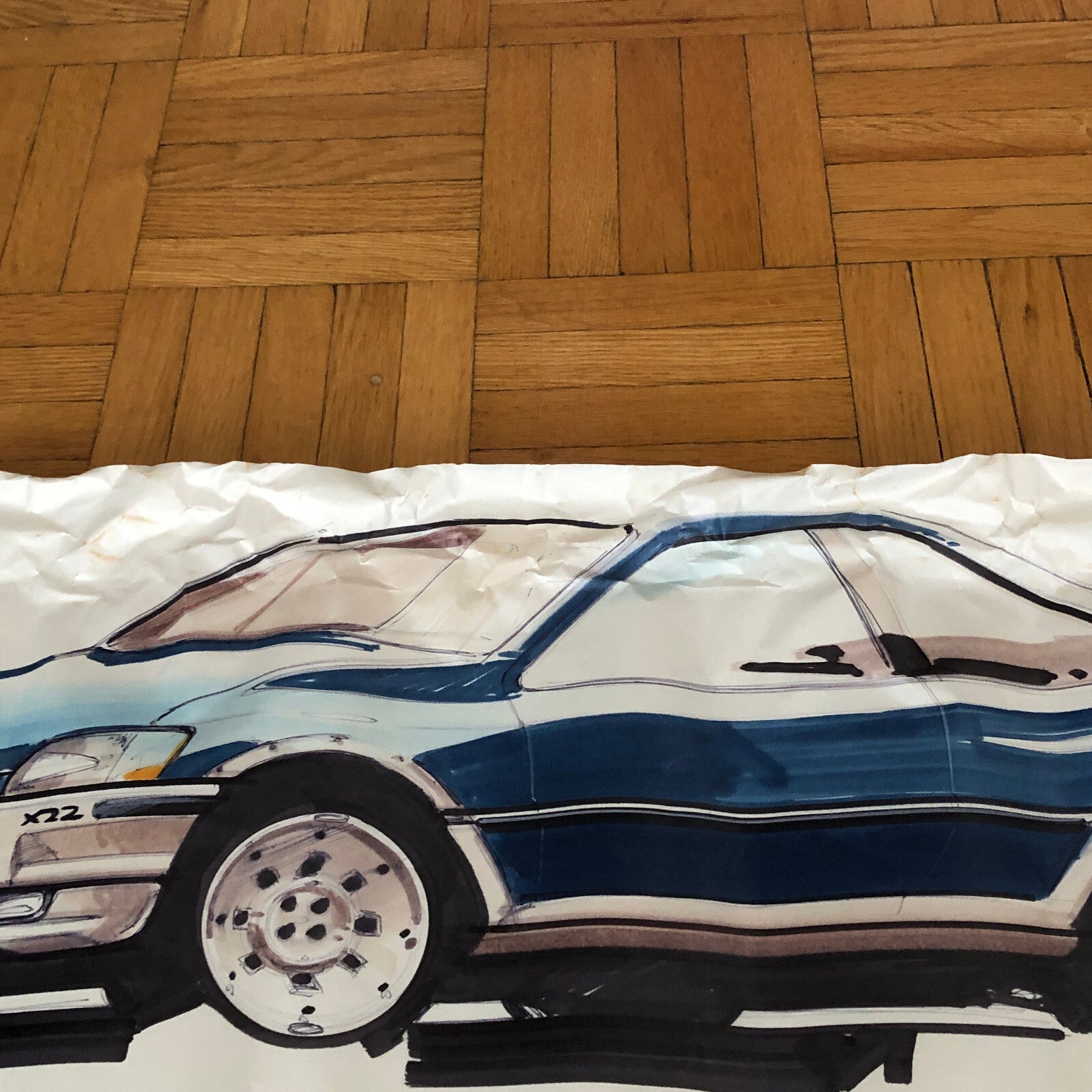 Styling Concept Automobile Illustration Art Drawing Sketch 1984 Ford Germany