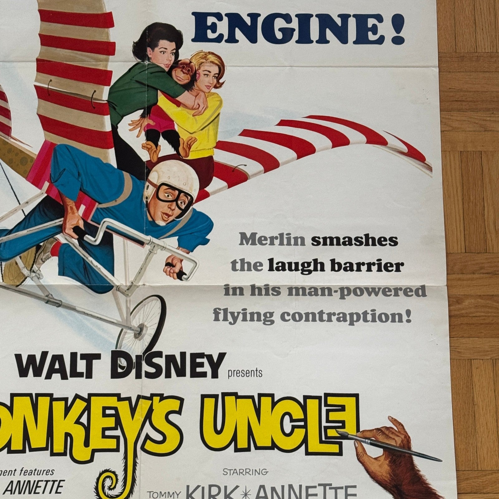 Vintage Disney Movie Poster The Monkeys Uncle 1964 Walt Disney Film