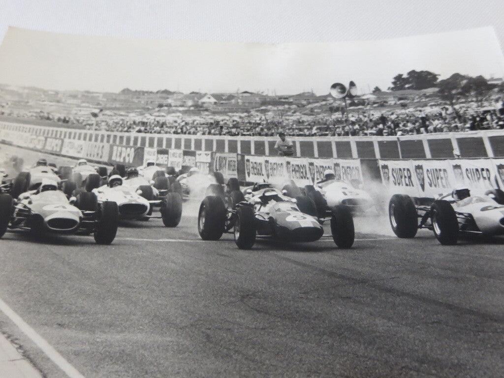 Vintage 1965 Racing Photograph Photo - Jim Clark Jack Brabham Bruce McLaren +