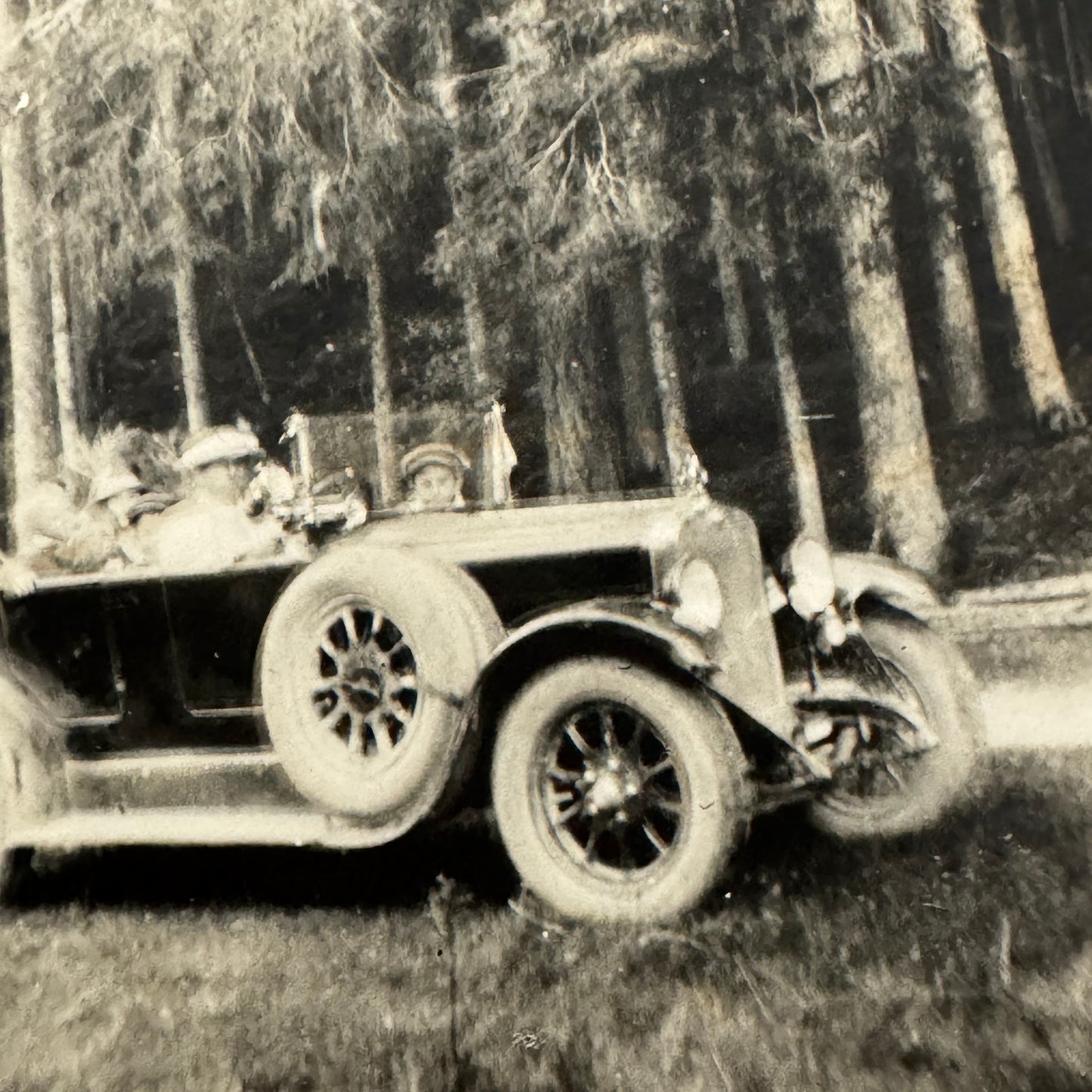 Vintage Photograph Photo Print People in Early Car Automobile European