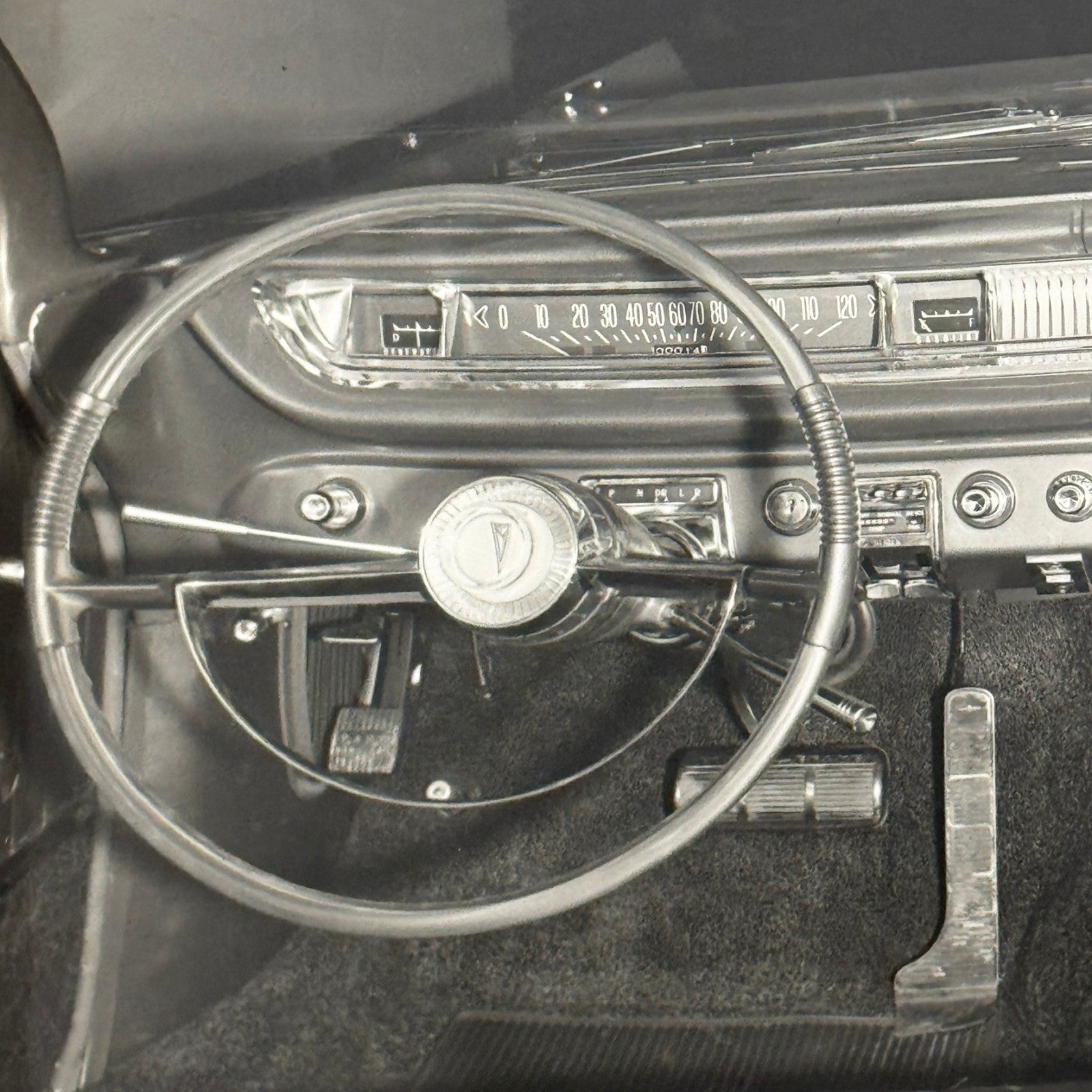 1961 Pontiac Bonneville 4-Door Sedan Car Interior Photo Photograph Print Vintage