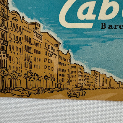 Vintage Travel Luggage Label Hotel Faber Barcelona Spain