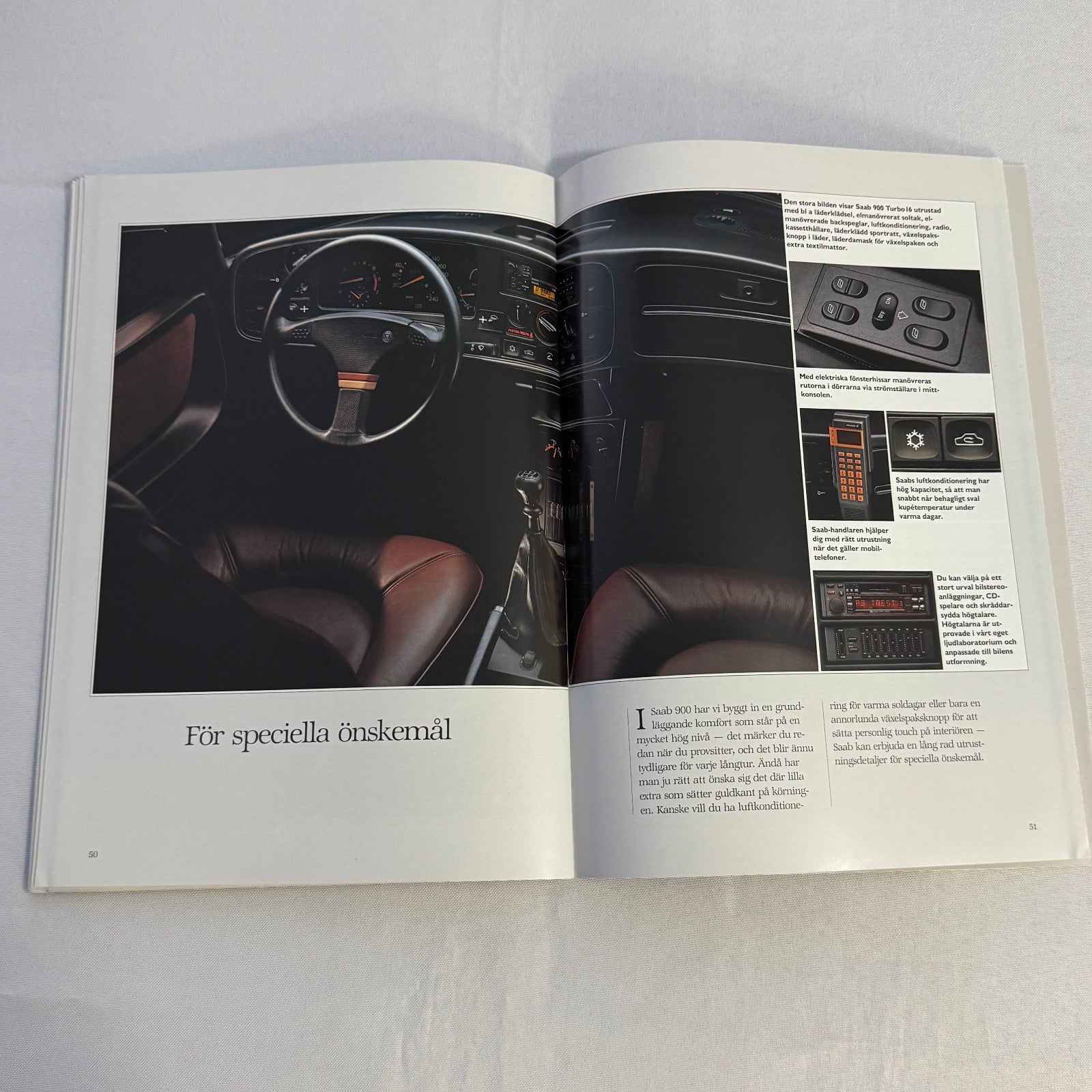 Vintage Saab 900 Car Sales Brochure Catalog 900 Cabriolet 900 Turbo 900i SWEDISH