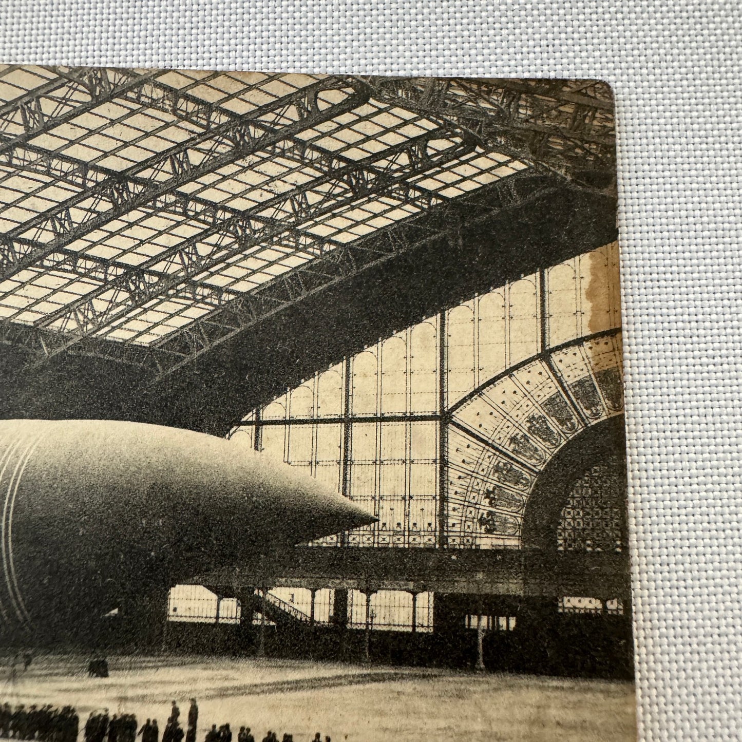 Vintage Zeppelin Airship Dirigible Postcard Post Card French Lebaudy Le Jaune