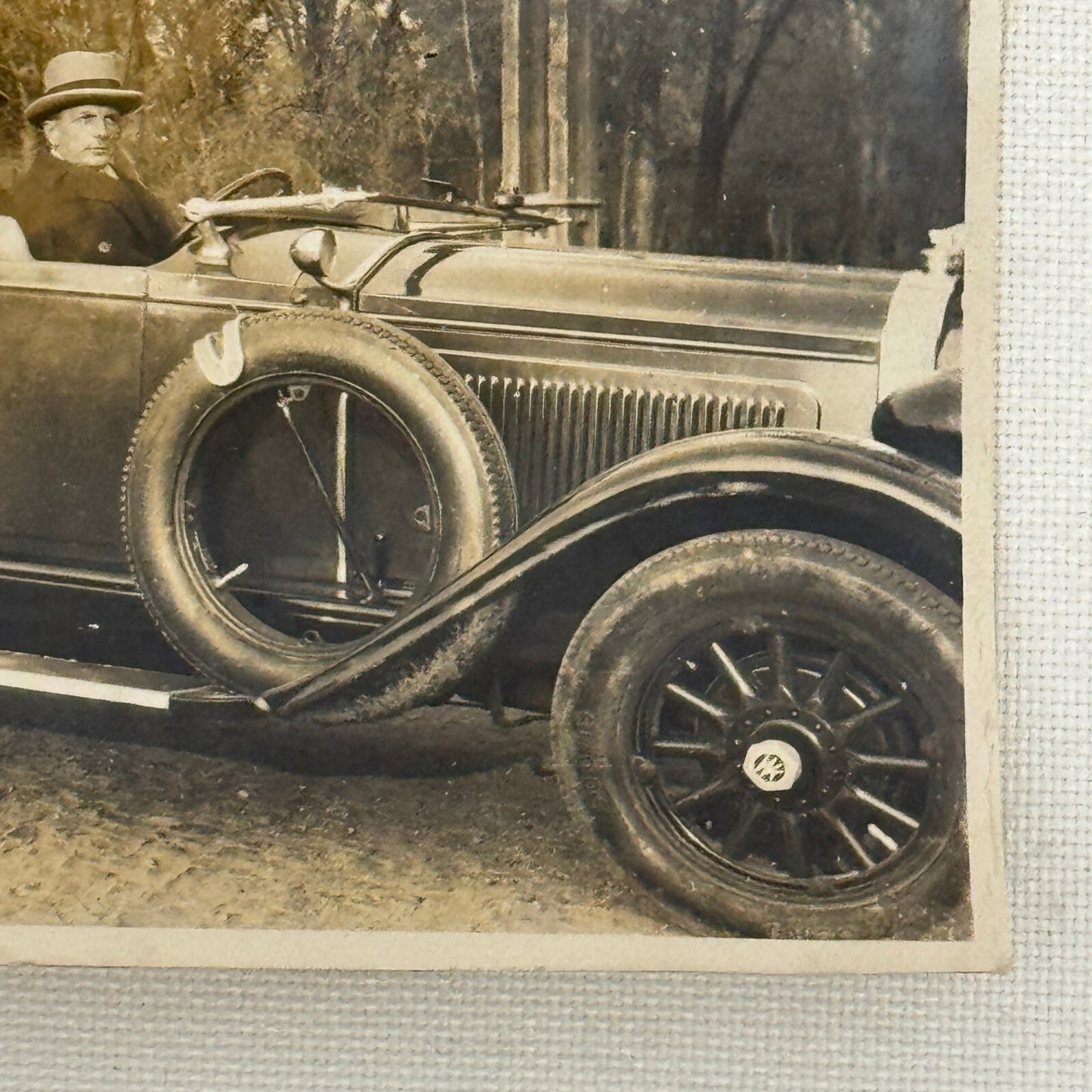 Vintage Photo Photograph Print Man Woman Couple in Early Automobile Car