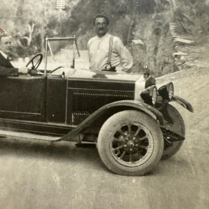Vintage Photograph Photo Print Family with Early Car Automobile European