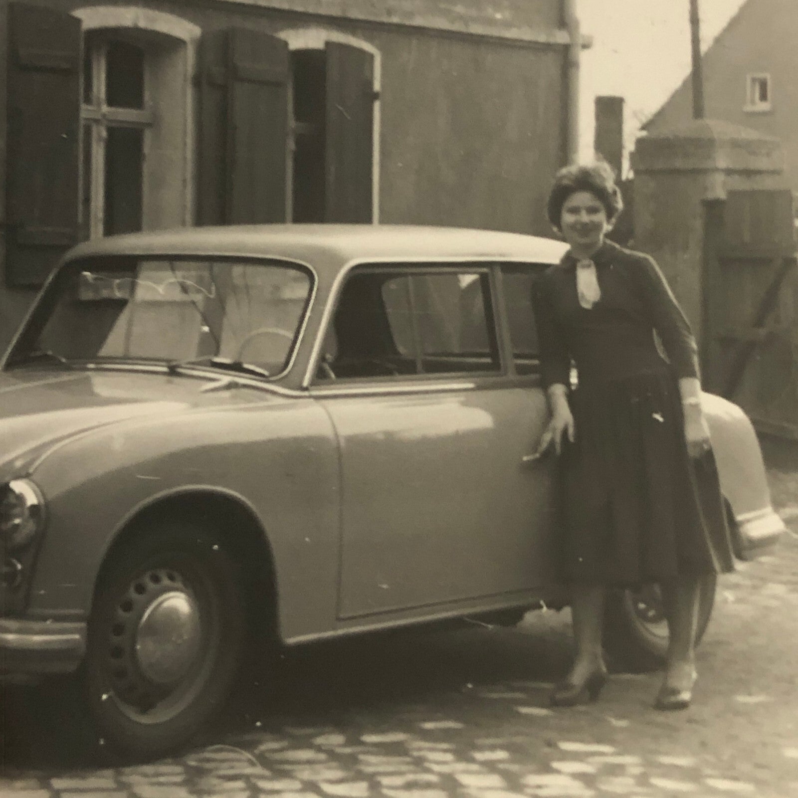 Vintage Photo Photograph Snapshot Lot of 2 Woman with Car Germany 1956 AL22SM1