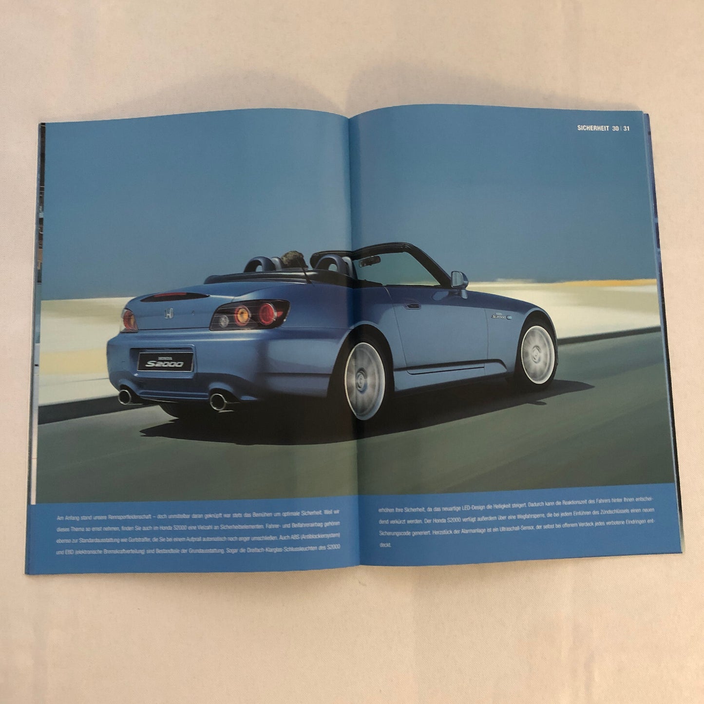 Honda S2000 Car Sales Brochure GERMAN Text European Market