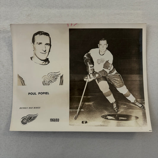 Detroit Red Wings Poul Popiel Hockey Player Photo Photograph Vintage 1968 1969