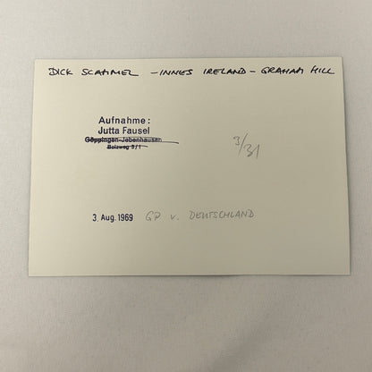 Vintage Racing Photo 1969 German Grand Prix Graham Hill Innes Ireland Scammel