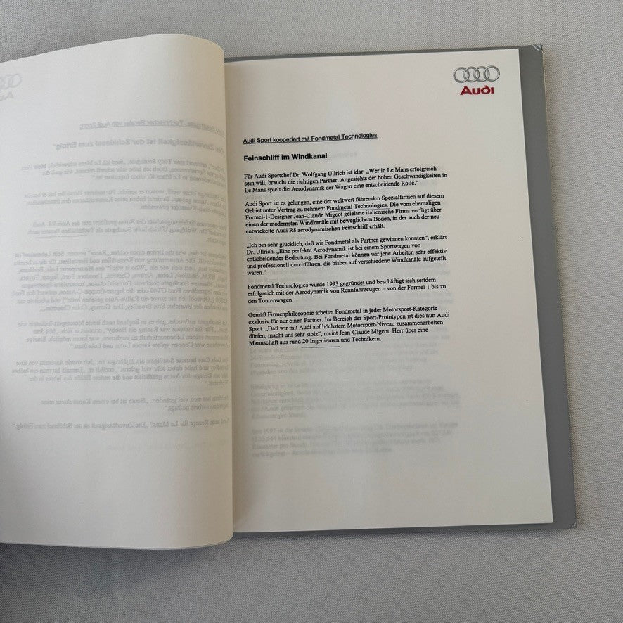 1999 Audi 24 Hours of LeMans Racing Team Press Kit Photos Brochure GERMAN