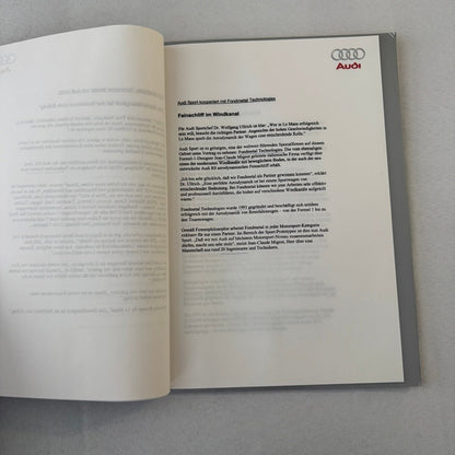 1999 Audi 24 Hours of LeMans Racing Team Press Kit Photos Brochure GERMAN