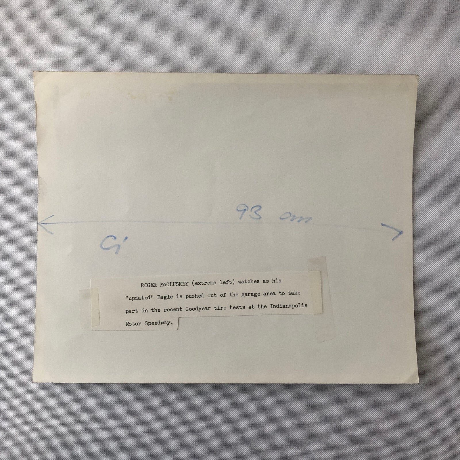 Roger McCluskey Indianapolis 500 Indy 500 Racing Photo Photograph Eagle Goodyear