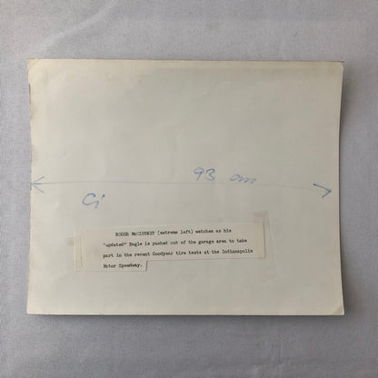 Roger McCluskey Indianapolis 500 Indy 500 Racing Photo Photograph Eagle Goodyear