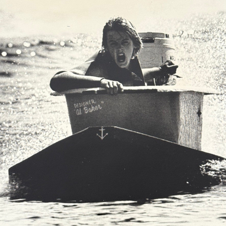 Vintage Press Photo Motor Boat Racing Bathtub Photograph Print 1976