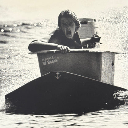 Vintage Press Photo Motor Boat Racing Bathtub Photograph Print 1976