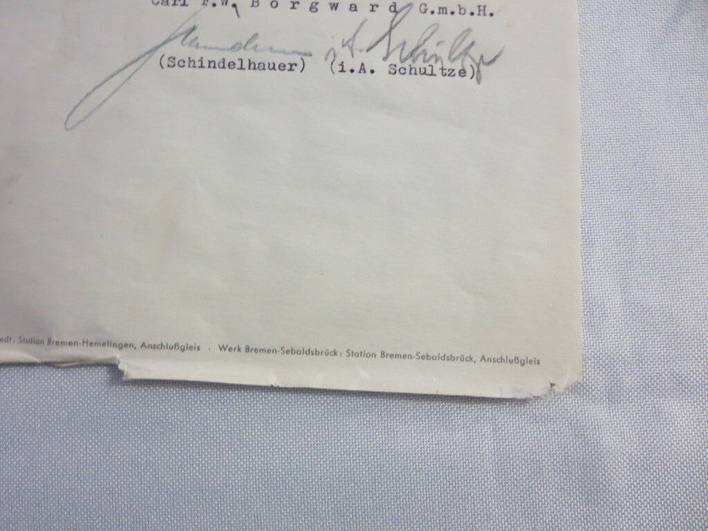 1953 Borgward Letter Letterhead Document - German Text 