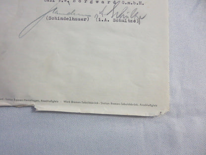 1953 Borgward Letter Letterhead Document - German Text 