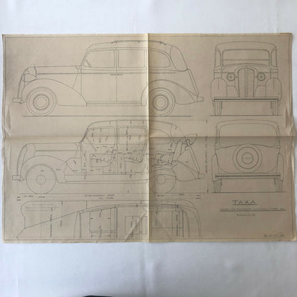 1937 Coachbuilder Car Design Blueprint Rendering Blue Print Dodge / Plymouth
